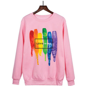 Love Wins Women Pride Lgbt Lesbian Rainbow Sweatshirt