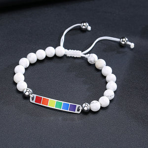 Rainbow Beaded Agate Rainbow Bracelet