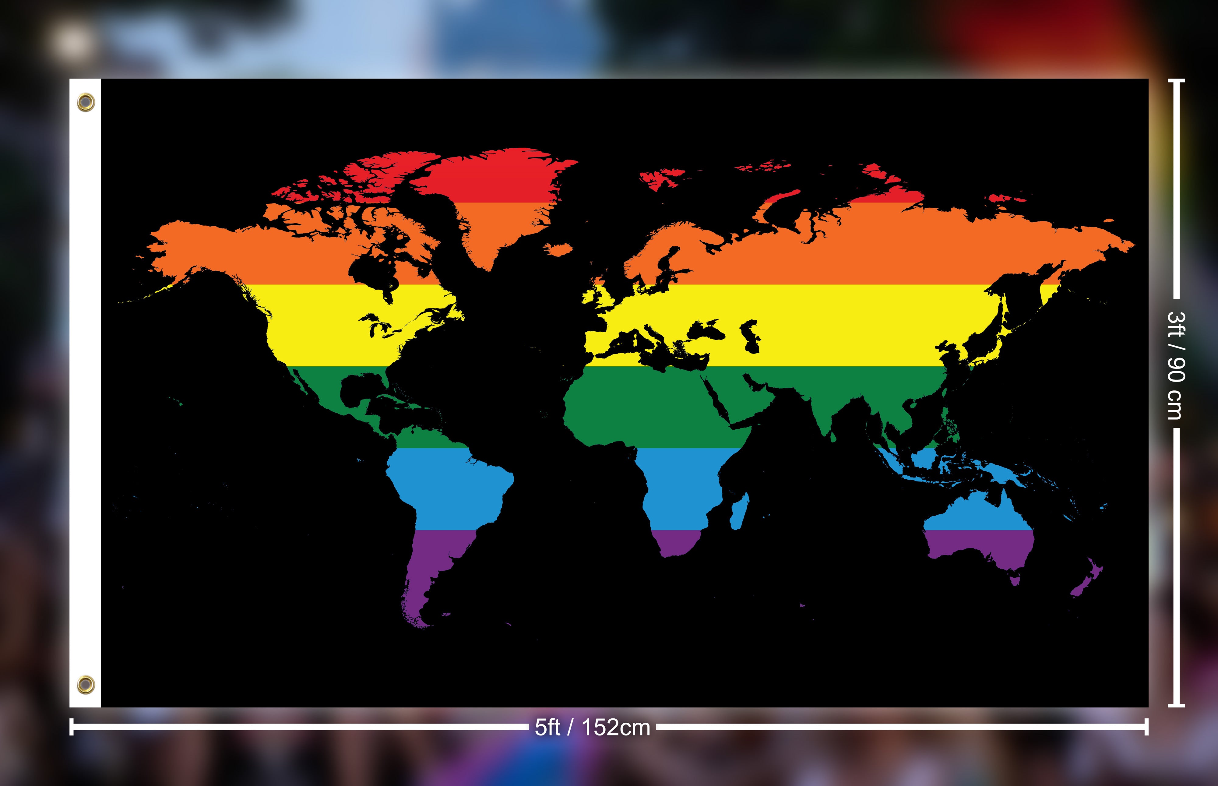 World in Rainbow - 3x5ft Flag