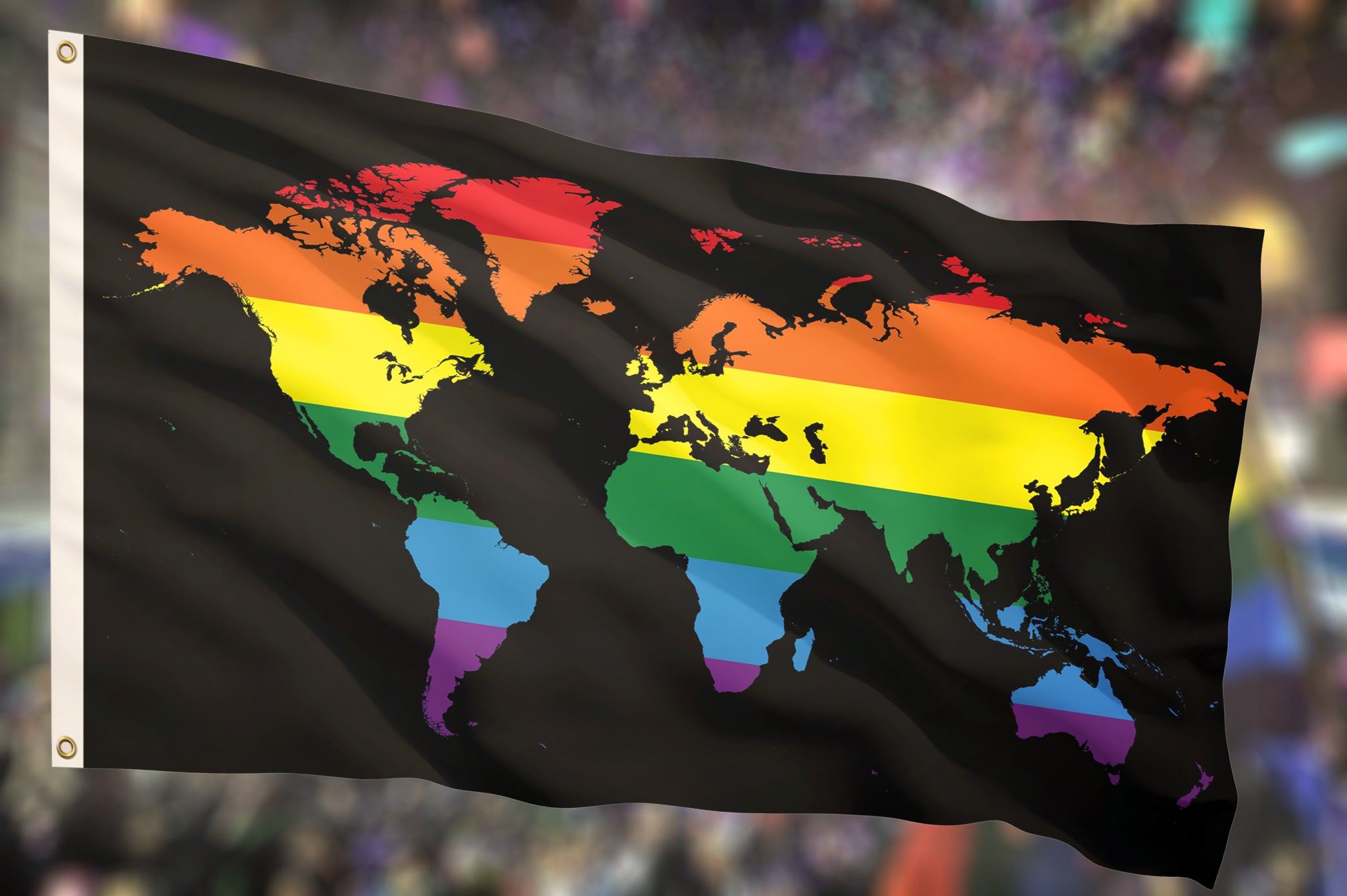 World in Rainbow - 3x5ft Flag