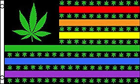 Marijuana USA Rainbow Flag